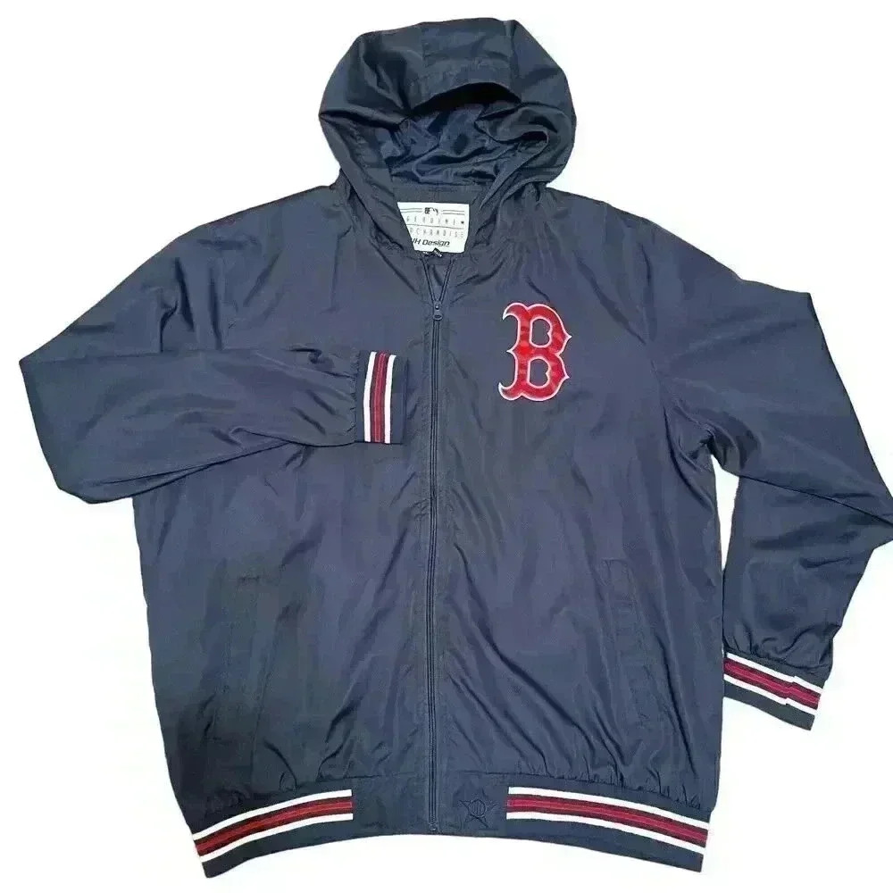 Boston Red Sox Windbreaker Jacket Men’s Size XL Vtg MLB JH Design Nylon Full Zip